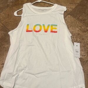 Spiritual Gangster White Tank with Colorful LOVE Print